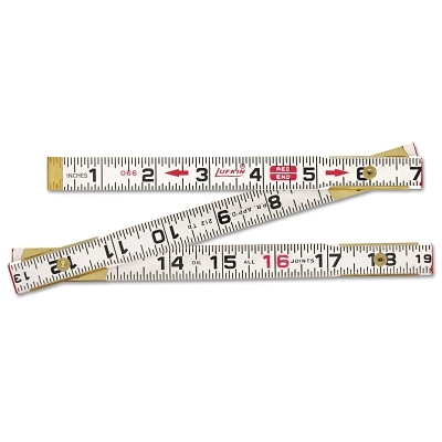 WOOD RULE 6' RED END FLAT READING